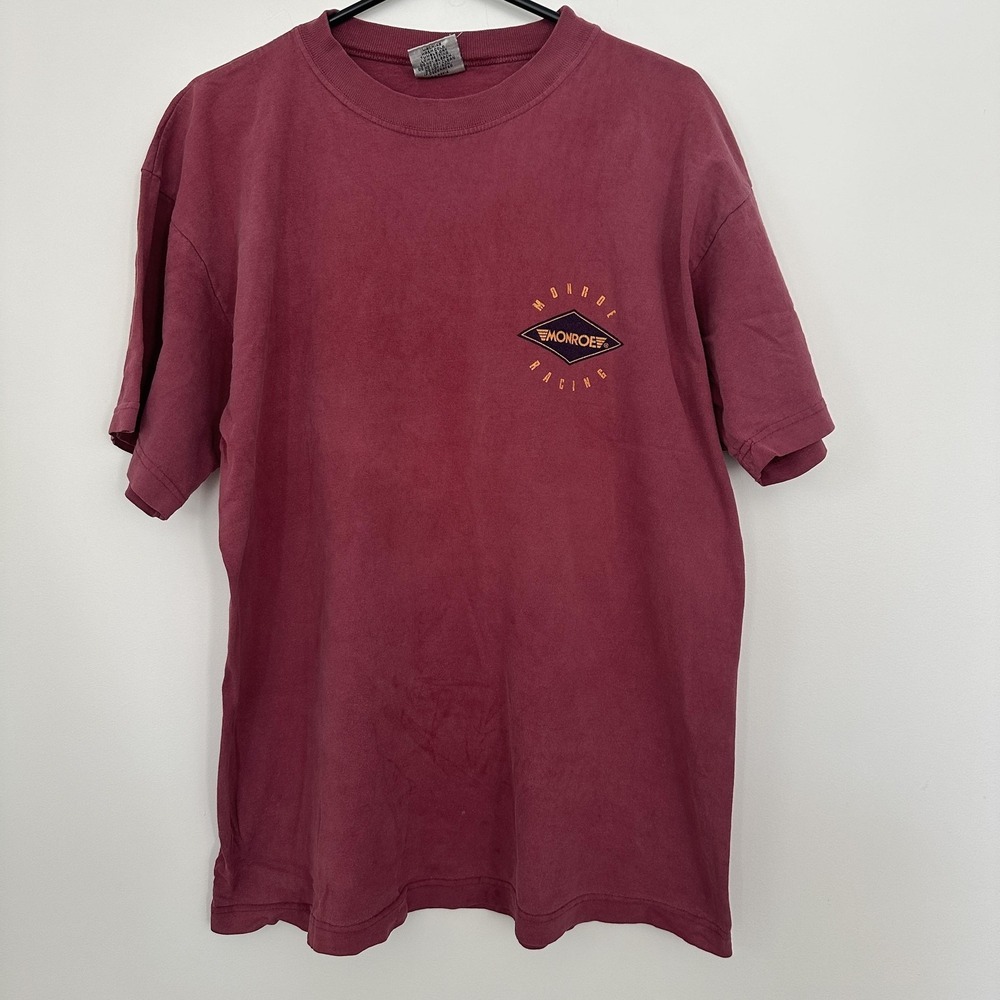 Vintage Monroe Racing‎ Shirt Mens Large Red GEAR For Sports Made USA 90s Tee